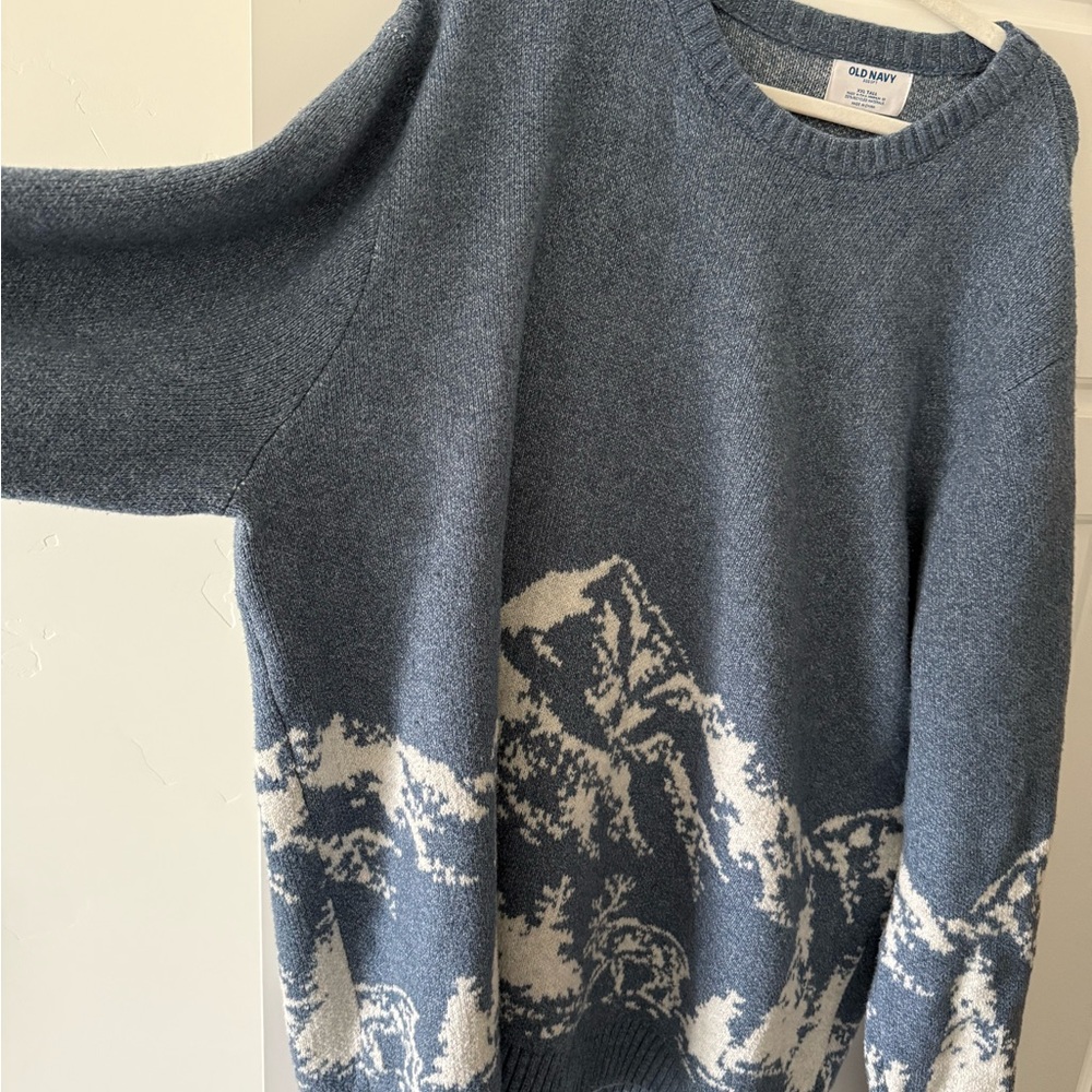 Old Navy Blue and White Women's Sweater